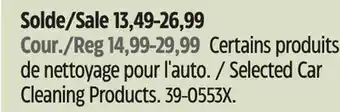 Canadian Tire Adam's Selected Car Cleaning Products offer