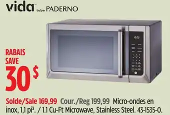 Canadian Tire 1.1 Cu-Ft Microwave, Stainless Steel offer