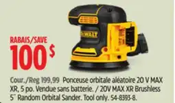 Canadian Tire 20V MAX XR Brushless 5˝ Random Orbital Sander offer