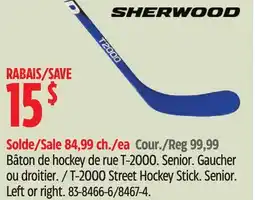 Canadian Tire T-2000 Street Hockey Stick. Senior. Left or right offer