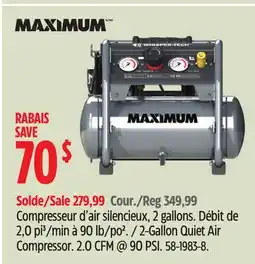 Canadian Tire Maximum 2-Gallon Quiet Air Compressor offer