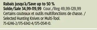 Canadian Tire Leatherman Selected Hunting Knives or Multi-Tool offer