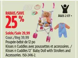 Canadian Tire Kisses n Cuddles 12˝ Baby Doll with Strollers and Accessories offer