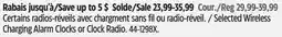 Canadian Tire Westclox Selected Wireless Charging Alarm Clocks or Clock Radio offer