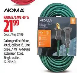 Canadian Tire NOMA 49´ 16-Gauge Extension Cord offer
