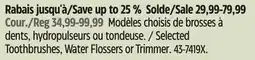 Canadian Tire Philips Selected Toothbrushes, Water Flossers or Trimmer offer