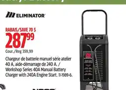 Canadian Tire MotoMaster Workshop Series 40A Manual Battery Charger with 240A Engine Start offer