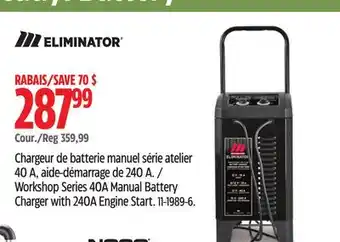 Canadian Tire MotoMaster Workshop Series 40A Manual Battery Charger with 240A Engine Start offer