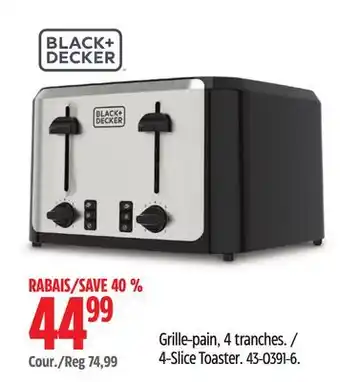 Canadian Tire Black + Decker 4-Slice Toaster offer