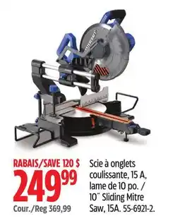 Canadian Tire Mastercraft 10˝ Sliding Mitre Saw offer