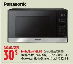 Canadian Tire Panasonic 0.9 Cu-Ft Microwave offer