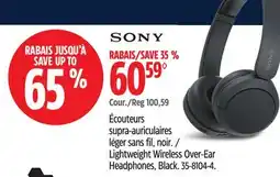 Canadian Tire Sony Lightweight Wireless Over-Ear Headphones offer