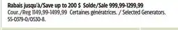 Canadian Tire Champion Selected Generators offer