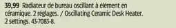 Canadian Tire For Living Oscillating Ceramic Desk Heater offer