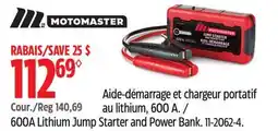 Canadian Tire Motomaster 600A Lithium Jump Starter and Power Bank offer