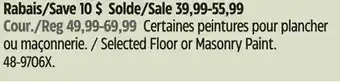 Canadian Tire Armor Coat Selected Floor or Masonry Paint offer