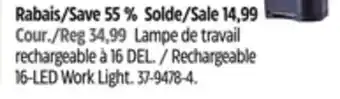 Canadian Tire MotoMaster Rechargeable 16-LED Work Light offer