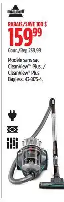 Canadian Tire BISSELL CleanView Plus Bagless offer