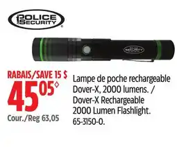 Canadian Tire Police Security Dover-X Rechargeable 2000 Lumen Flashlight offer