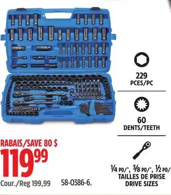 Canadian Tire 229 pc, ¼ PO/, ⅜ PO/, ½ PO/ DRIVE SIZES offer