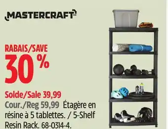 Canadian Tire Mastercraft 5-Shelf Resin Rack offer
