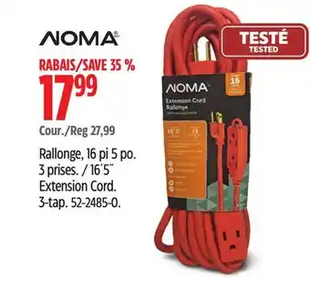 Canadian Tire Noma 16´5˝ Extension Cord offer