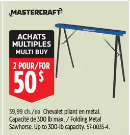 Canadian Tire Mastercraft Folding Metal Sawhorse offer