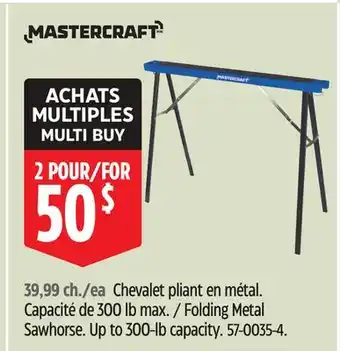 Canadian Tire Mastercraft Folding Metal Sawhorse offer
