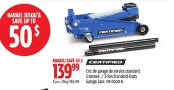 Canadian Tire Certified 3-Ton Standard-Duty Garage Jack offer