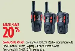 Canadian Tire Cobra 26km 2-Way Rechargeable GMRS offer