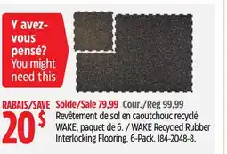 Canadian Tire WAKE Recycled Rubber Interlocking Flooring offer