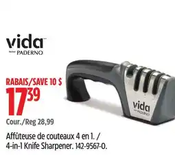 Canadian Tire Vida by PADERNO 4-in-1 Knife Sharpener offer