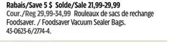 Canadian Tire Foodsaver Vacuum Sealer Bags offer