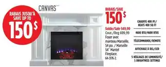 Canadian Tire Canvas Marseille 54˝ Mantel Fireplace offer