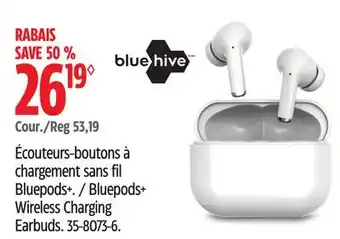 Canadian Tire Bluepods+ Wireless Charging Earbuds offer