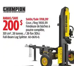 Canadian Tire Champion 28-Ton 301cc Full-Beam Log Splitter offer