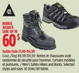 Canadian Tire Men's Safety Hikers and Boots offer