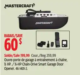Canadian Tire Mastercraft 1/2 HP Chain Drive Ultra Quiet Smart Garage Door Opener offer