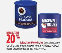 Canadian Tire Selected Maxwell House Ground Coffee offer