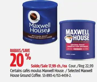 Canadian Tire Selected Maxwell House Ground Coffee offer