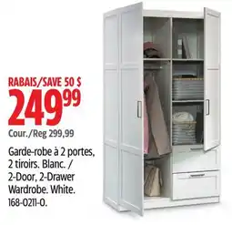 Canadian Tire Sauder 2-Door, 2-Drawer Wardrobe. White offer