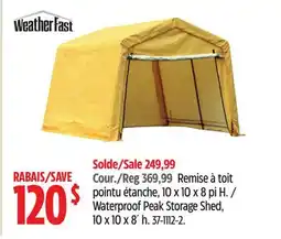 Canadian Tire Waterproof Peak Storage Shed offer