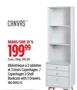 Canadian Tire CANVAS Copenhagen 2-Shelf Bookcase with 3Drawers offer