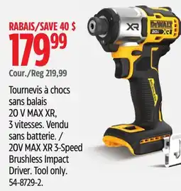 Canadian Tire Dewalt 20V MAX XR 3-Speed Brushless Impact Driver offer