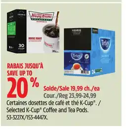 Canadian Tire Keurig Selected K-Cup Coffee and Tea Pods offer