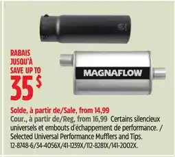 Canadian Tire Selected Universal Performance Mufflers and Tips offer
