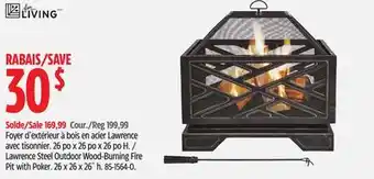 Canadian Tire For Living Lawrence Steel Outdoor Wood-Burning Fire Pit with Poker offer