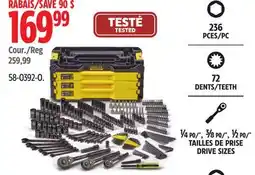 Canadian Tire 236 PCES/PC 72 DENTS/TEETH ¼ PO/, ⅜ PO/, ½ PO/ TAILLES DE PRISE DRIVE SIZES offer