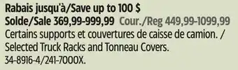 Canadian Tire Erickson Selected Truck Racks and Tonneau Covers offer