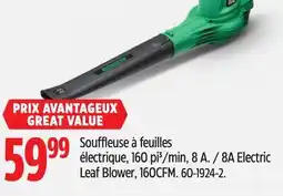 Canadian Tire Certified 8A Electric Leaf Blower, 160CFM offer